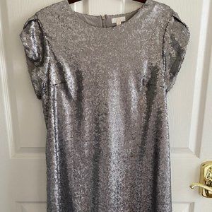 Charming Charlie Silver Sequin Shorty Dress Size Large